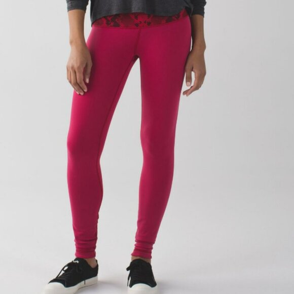 Lululemon Wunder Under Pant III Red Snake Print band - Picture 4 of 5
